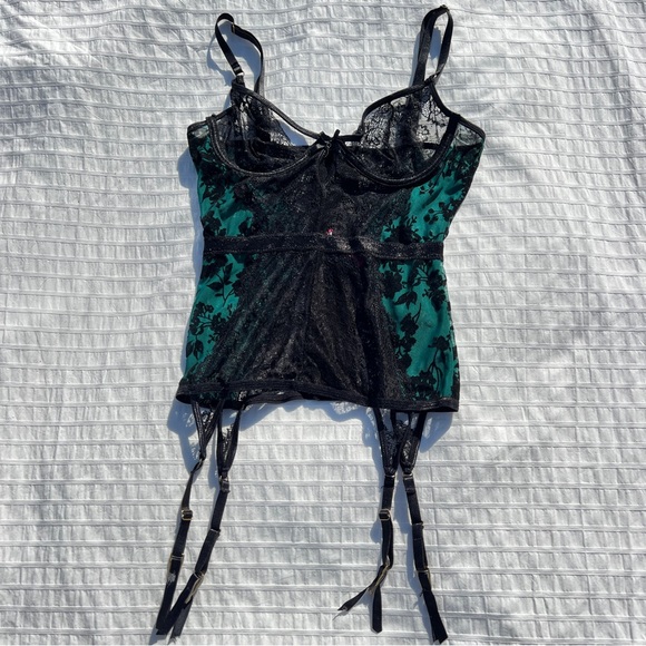 Seven til Midnight 'Simply Gorgeous' Green and Black Burnout Bustier, S - Picture 3 of 10